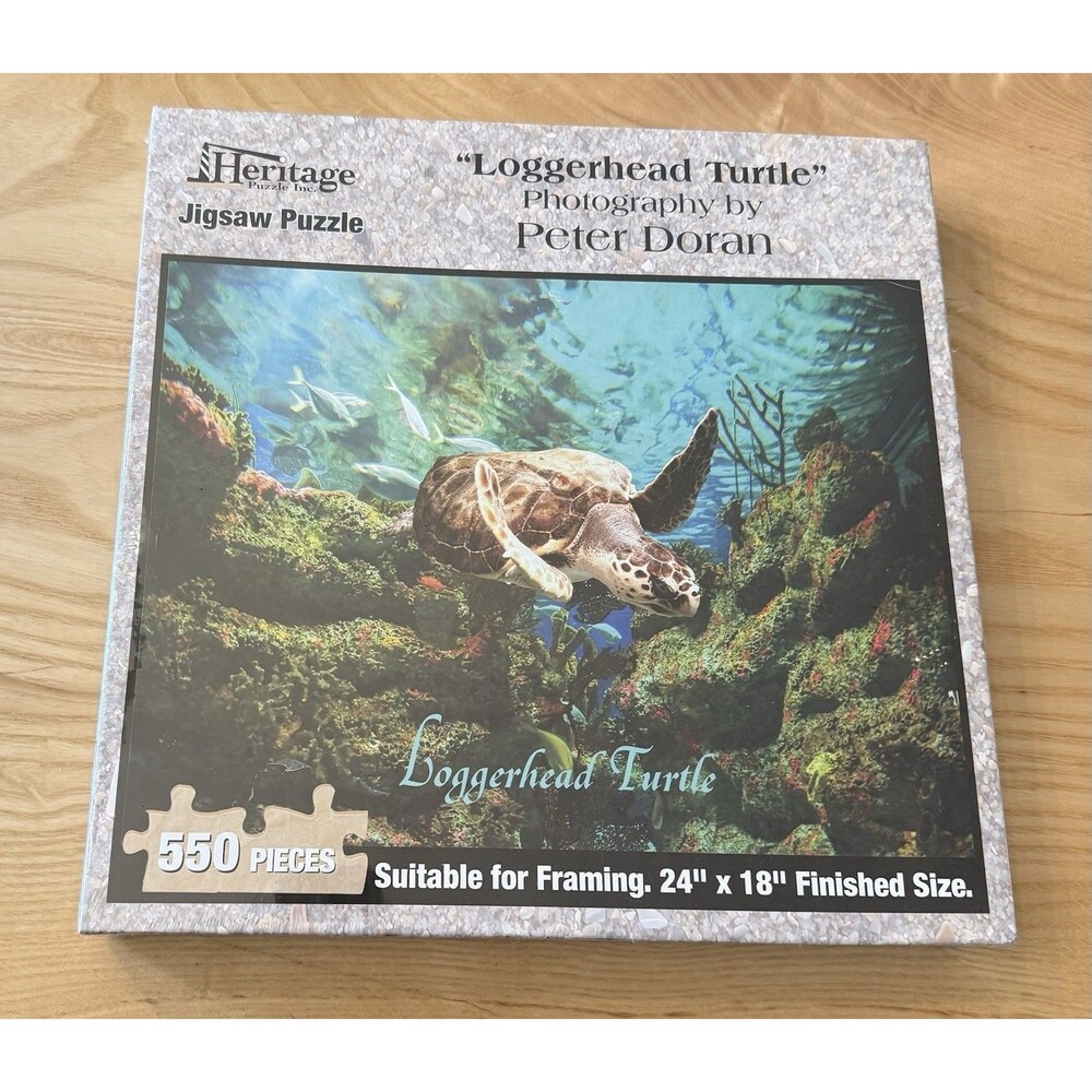NEW Loggerhead Turtle - 550 Pc Jigsaw Puzzle by Heritage Puzzle 24"x18"